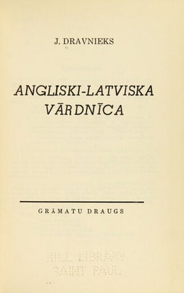 English-Latvian dictionary / Angliski-Latviska vardnica