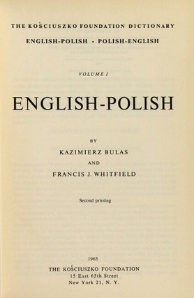 The Kościuszko Foundation dictionary: English-Polish, Polish-English