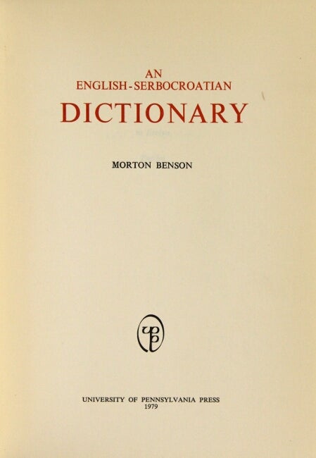 An English-Serbocroatian dictionary by Morton Benson on Rulon-Miller Books