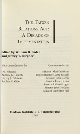The Taiwan relations act: a decade of implementation