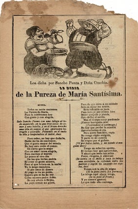 Item #63509 Loa dicha por Sancho Panza y Doña Cenobia. En honor de la pureza de María...