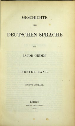 Item #6373 Geschichte der Deutschen Sprache. JACOB GRIMM