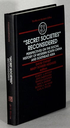 Item #63787 Secret societies reconsidered. Perspectives on the social history of modern South...