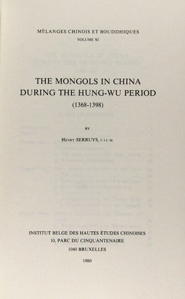 The Mongols in China during the Hung-Wu Period (1368-1398)