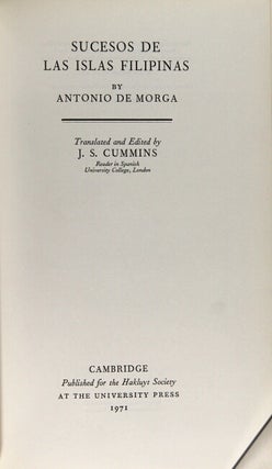 Sucesos de las Islas Filipinas. Translated and edited by J. S. Cummins