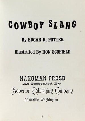 Cowboy slang ... Illustrated by Ron Schofield