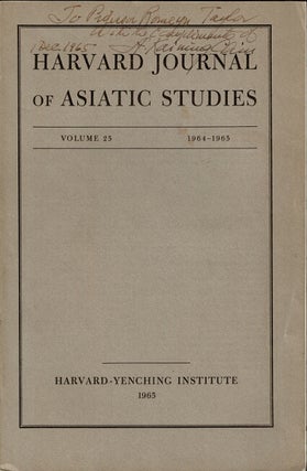 Item #63881 Harvard Journal of Asiatic Studies Volume 25 ... In honor of a great librarian this...