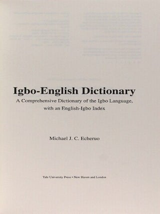 Igbo-English dictionary ... with an English-Igbo index