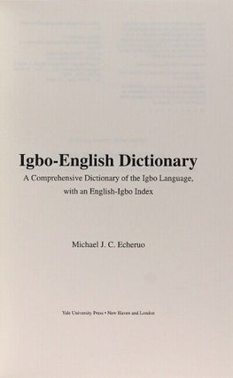 Igbo-English dictionary ... with an English-Igbo index