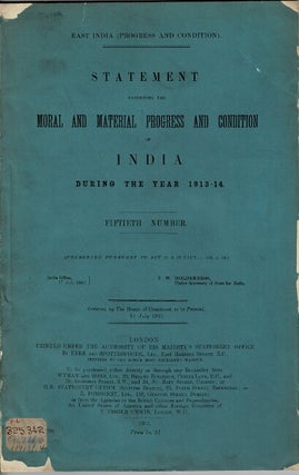 Item #64044 East India (progress and condition). Statement exhibiting the moral and material...