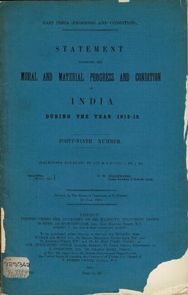 Item #64045 East India (progress and condition). Statement exhibiting the moral and material...