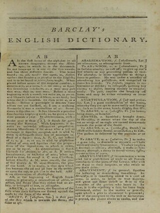 A complete and universal English dictionary: including not only 1. An explanation of difficult words … but also 2. A pronouncing dictionary … to which are prefixed, a free enquiry into the origin and antiquity of letters … A new edition, corrected and improved by the addition of nearly 500 articles.