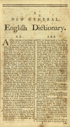 A new general English dictionary; peculiarly calculated for the use and improvement of such as are unacquainted with the learned languages ... to which is prefixed, a compendious English grammar ... together with a supplement of the proper names of the most noted kingdoms