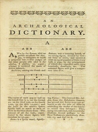 An archaeological dictionary; or classical antiquities of the Jews, Greeks, and Romans, alphabetically arranged: containing an account of their manners, customs, diversions, religious rites, festivals, oracles, laws, arts, engines of war, weights, measures, money, medals, computation and division of time, &c