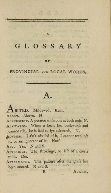 A provincial glossary, with a collection of local proverbs, and popular ...