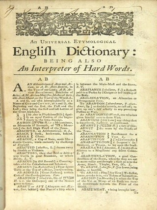 An universal etymological English dictionary: comprehending the derivations of the generality of words in the English tongue ... Containing many thousand words more than either Harris, Philips, Kersey, or any other British dictionary ... the tenth edition, with considerable improvements