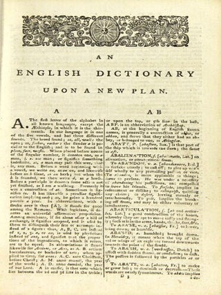 A complete and universal English dictionary on a new plan: including not only I. A full explanation of difficult words and technical terms ... II. A pronouncing dictionary