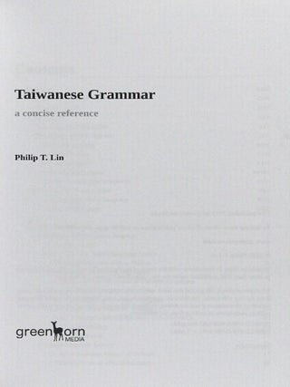 Taiwanese grammar