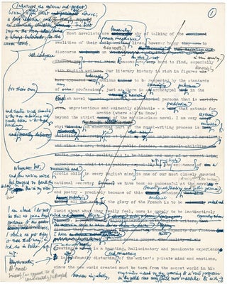 Item #65350 Fifteen-page early draft of his essay, "Hardy and the Hag" John Fowles