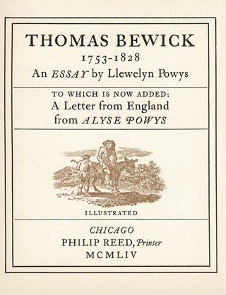 Item #65523 Thomas Bewick 1753-1828. An essay. To which is now added: A Letter from England from...