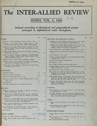The Inter-Allied review. A monthly resume of documents relating to the allied struggle for freedom. Vols. 1-2