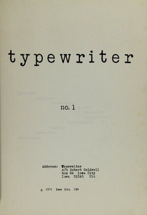 Typewriter. Nos. 1, 2, 3, 4, 6, 7, and 8