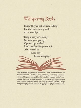 Item #65974 Whispering books. Ed Sanders