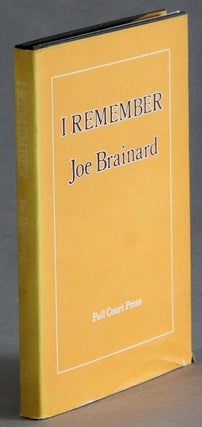 Item #66030 I remember. Joe Brainard