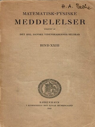 Item #66173 Matematisk-Fysiske Meddelelser udgivet af det Kgl. Danske Videnskabernes Selskab Bind...
