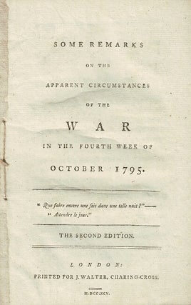 Item #66451 Some remarks on the apparent circumstances of the war in the fourth week of October...