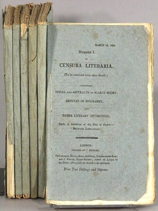 Item #66523 Censura Literaria. (To be continued every other month.) Containing titles and...