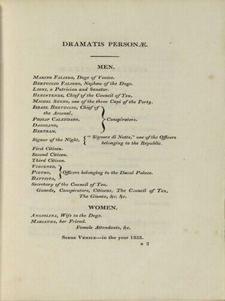 Marino Faliero, Doge of Venice, an historical tragedy, in five acts. With notes. The prophecy of Dante, a poem