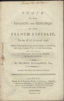 Item #66654 State of the finances and resources of the French Republic, to the 1st of January...
