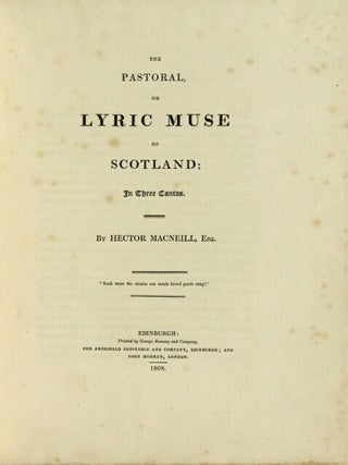 The pastoral, or lyric muse of Scotland: in three cantos