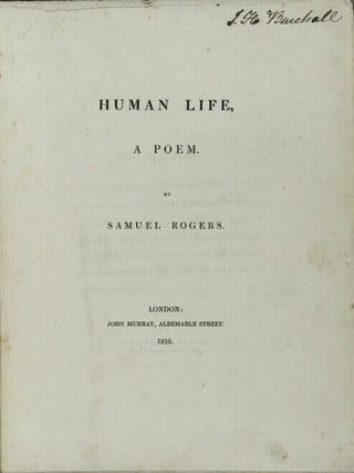 Human life, a poem