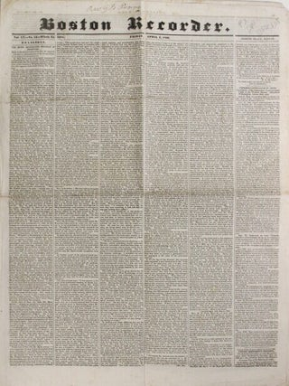Boston recorder. Joseph Tracy.