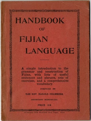 Item #67861 Handbook of the Fijian language. Harold Chambers, Rev