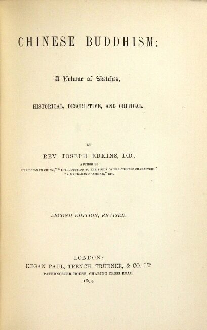 Chinese Buddhism: a volume of sketches, historical, descriptive, and ...