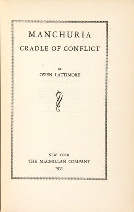 Manchuria: cradle of conflict
