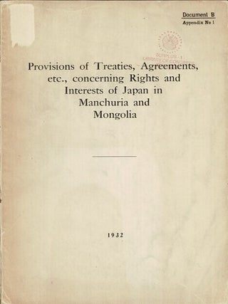Item #69310 Provisions of treaties, agreements, etc., concerning the rights and interests of...