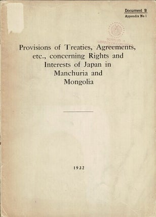 Item #69310 Provisions of treaties, agreements, etc., concerning the rights and interests of...