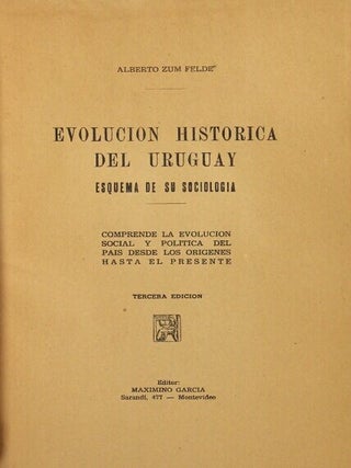 Evolucion historica del Uruguay esquema de su sociologia