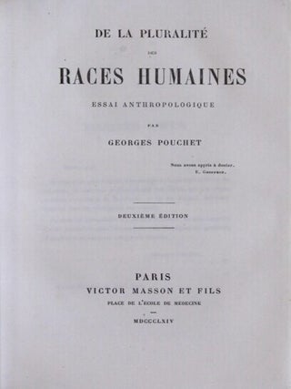 De la pluralit&eacute; des races humaines: essai anthropologique ... Deuxi&egrave;me &eacute;dition