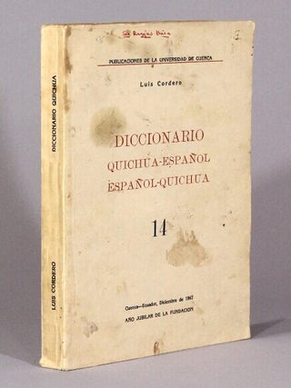 Item #70279 Diccionario quichua-español, español-quichua. Luis Cordero