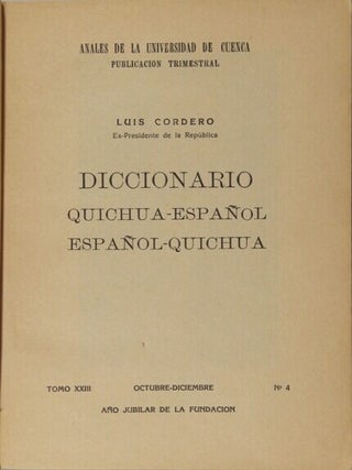 Diccionario quichua-español, español-quichua