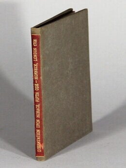 Item #70497 A short dissertation upon Horace, with the fifth ode
