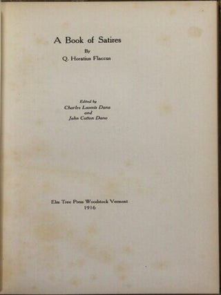 A book of satires by Q. Horatius Flaccus
