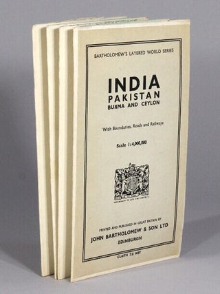 Item #70981 India, Pakistan, Burma and Ceylon with boundaries, roads, and railways. John...