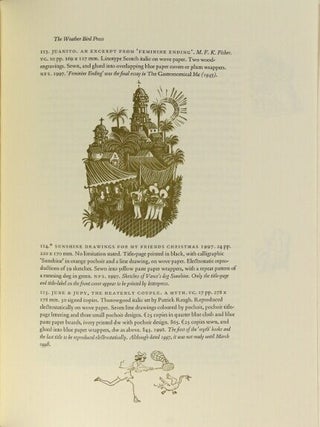 Vance Gerry and the Weather Bird Press. With contributions by Vance Gerry, Simon Lawrence, David Butcher, Patrick Reagh, James Lorson, and John Randle. With a checklist of publications compiled by David Butcher