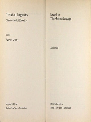 Research on Tibeto - Burman languages